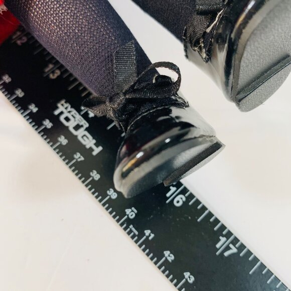 Vintage Christmas Porcelain Doll Red Coat Holiday Mantel Decor - Picture 9 of 9